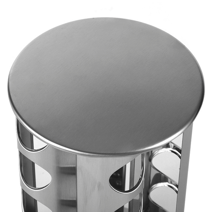 Rotating Seasoning Rack For Home Kitchen - Stainless Steel Spice Storage Set