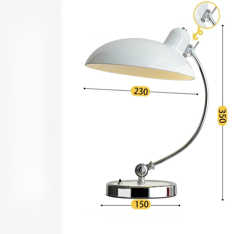 Danish Bauhaus Desk Lamp - Vintage Nordic Style Adjustable Bedside Light for Study Room, Home Office | 4 Colors & Smart Bulb Options