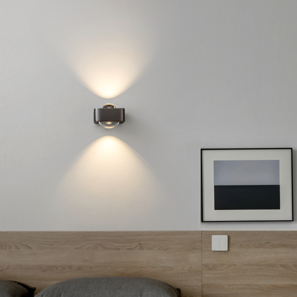 Full Spectrum Eye-Care Sconce - Up/Down Glow Minimalist Light w/ 304 Stainless Steel & Frosted Glass
