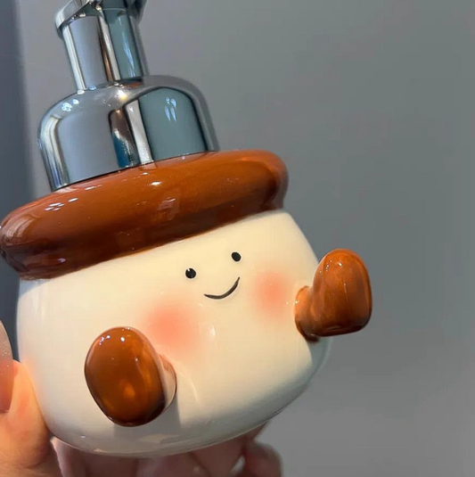 Ceramic Foam Dispenser Bottle - Elegant European Style Pump for Hand Soap, Shampoo, Face Wash