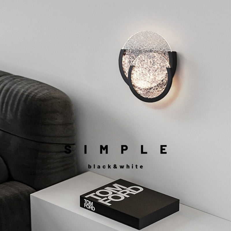 Nordic Cozy Glow Wall Lamp - Textured Resin Bedside & Entryway Light (Minimalist Warmth)