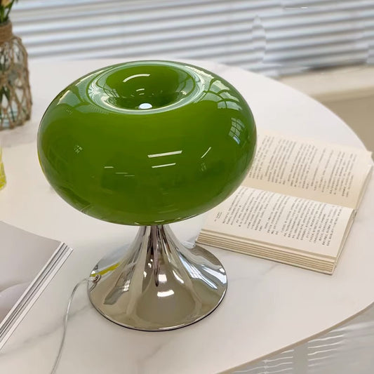 Vintage Apple Table Lamp - French-Inspired Glass Atmosphere Light w/ 3-Color Mood Lighting