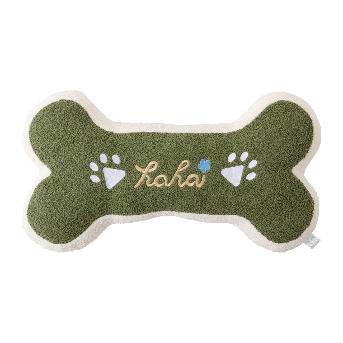 Teddy Plush Love Bone Pillow - Embroidered Cartoon Cushion for Sofa & Bed, Soft PP Cotton Filled Home Decor