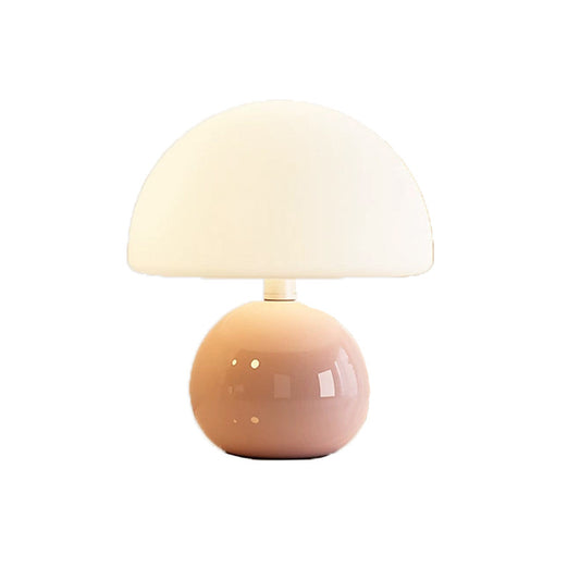 Creamy Mushroom Table Lamp | Nordic Style Bedside Lamp with 3-Color Dimmable Light for Kids Room & Cozy Ambiance