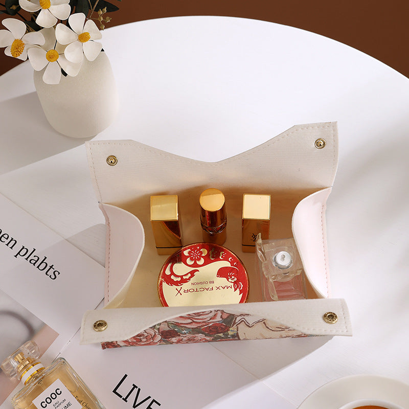 Luxury Cute Cartoon Rabbit Tissue Box Cover - Waterproof Leather Holder for Home, Car, Bathroom Decor