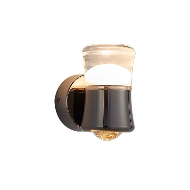 Pearl Black New Chinese Wall Light - Minimalist Glass Sconce for Bedroom, Entryway & Feature Walls