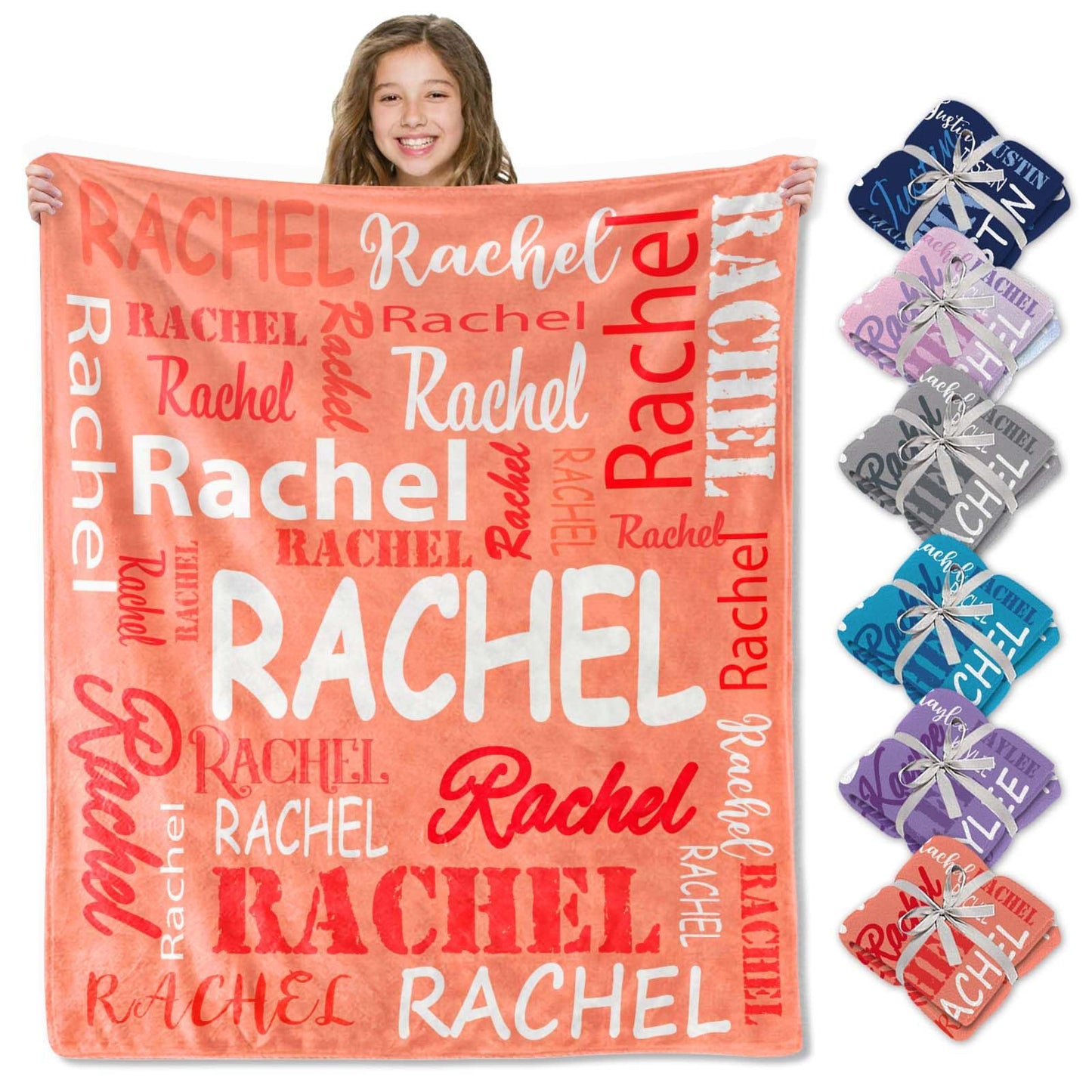 Personalized Custom Name Flannel Blanket – Soft Throw for Kids, Teens, Boys & Girls | Christmas Gift | Ships Next Day