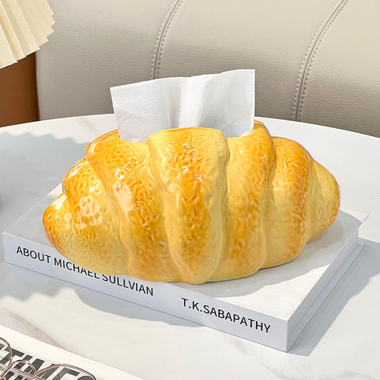 Luxe Croissant Tissue Box Holder | Decorative Kitchen & Coffee Table Organizer | Instagram-Worthy Home Decor Accent