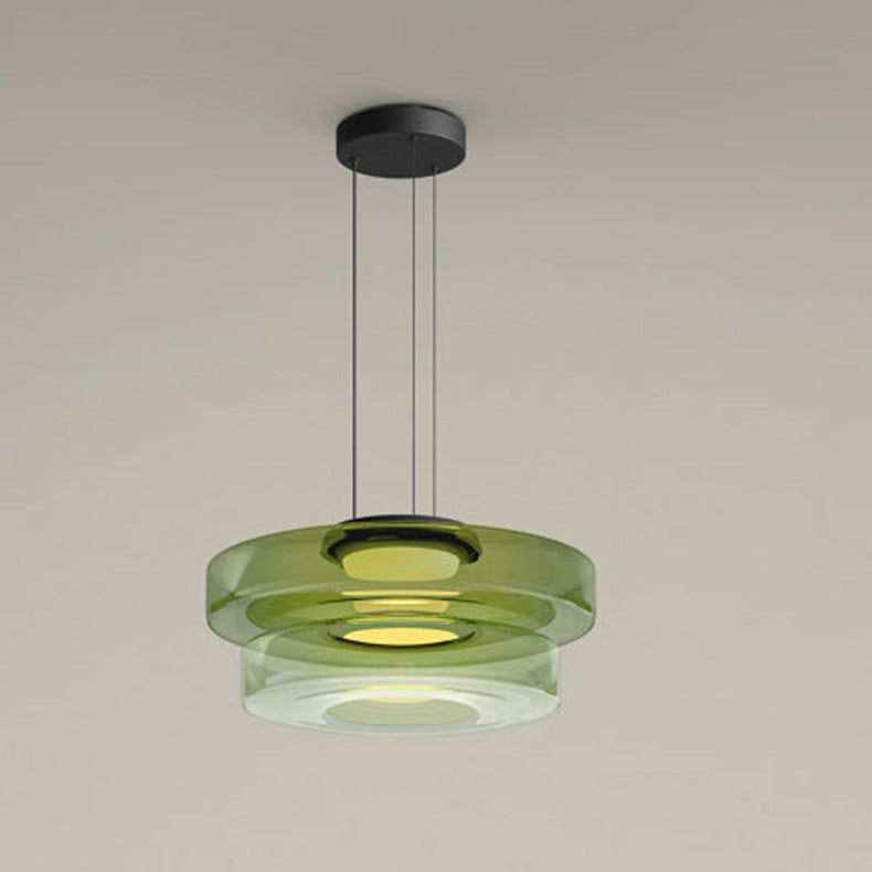 Italian-Designed Strata Chandelier - Sleek Glass LED Pendant for Modern Interiors