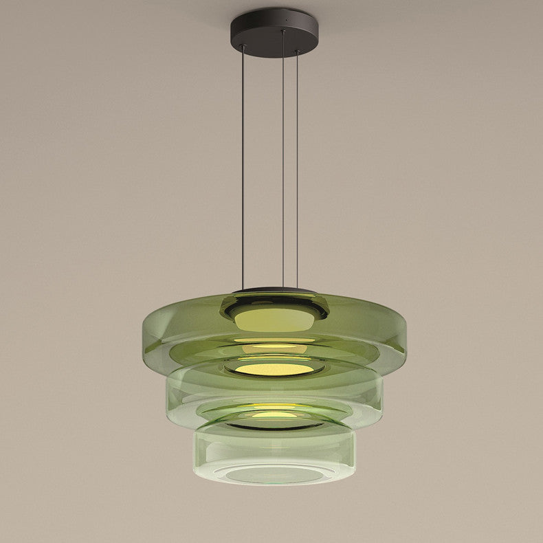Italian-Designed Strata Chandelier - Sleek Glass LED Pendant for Modern Interiors
