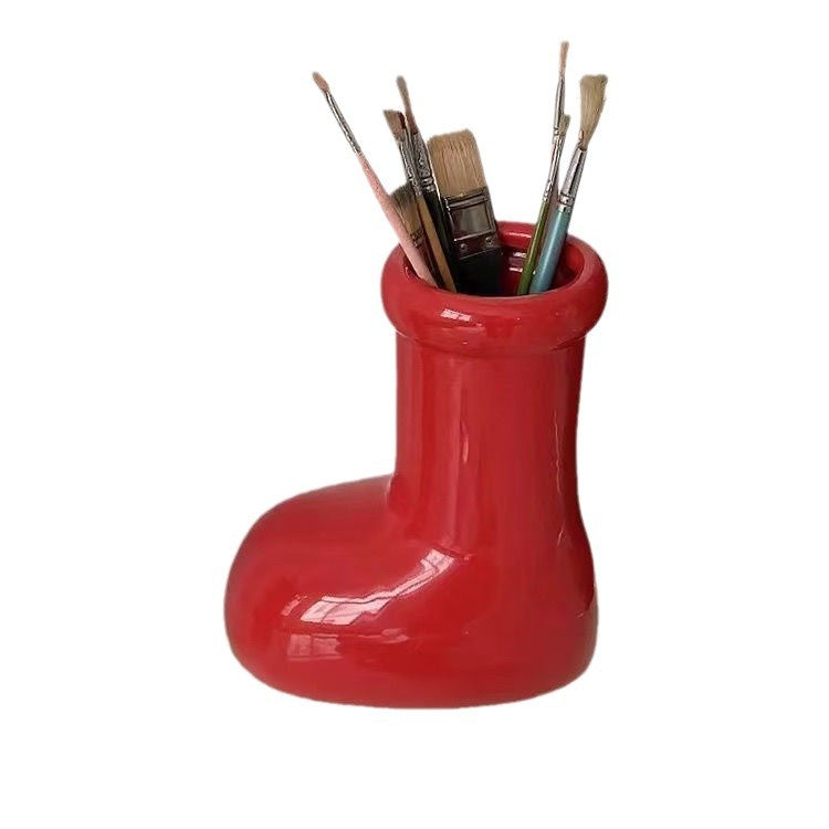 Red Ceramic European-Style Vase - Multi-Functional Home Decor for Weddings, Housewarming & Festive Celebrations