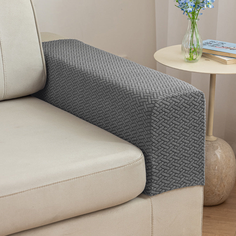 Disayu 2Pcs Couch Arm Covers – Washable Sofa Armrest Covers with Twist Pins, Soft Skin-Friendly Protector for Pets (Texture Beige)