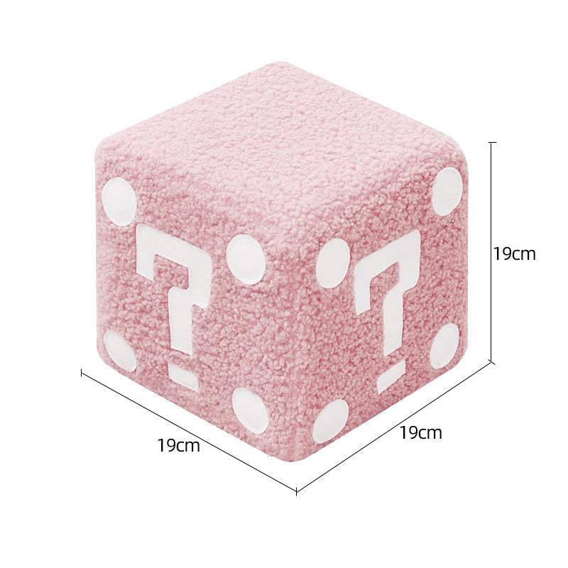 Modern Mario-Inspired Cube Stool - Fabric Ottoman with Wooden Frame, Versatile Living Room Footrest, Decorative Accent & Minimalist Interiors