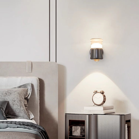 Modern Nordic Slim Wall Lamp - Ø8.5cm Acrylic & Aluminum (13cm Height) - Minimalist Bedside, Hallway, Living Room Accent Light