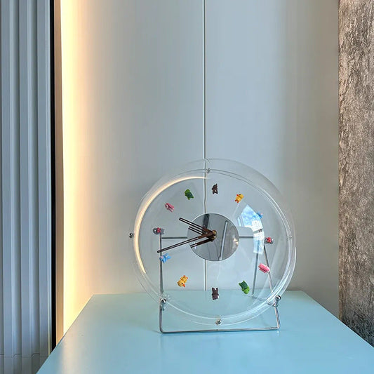 Nordic Bubble Wall Clock: Silent Acrylic Round Clock for Living Room & Office Elegance