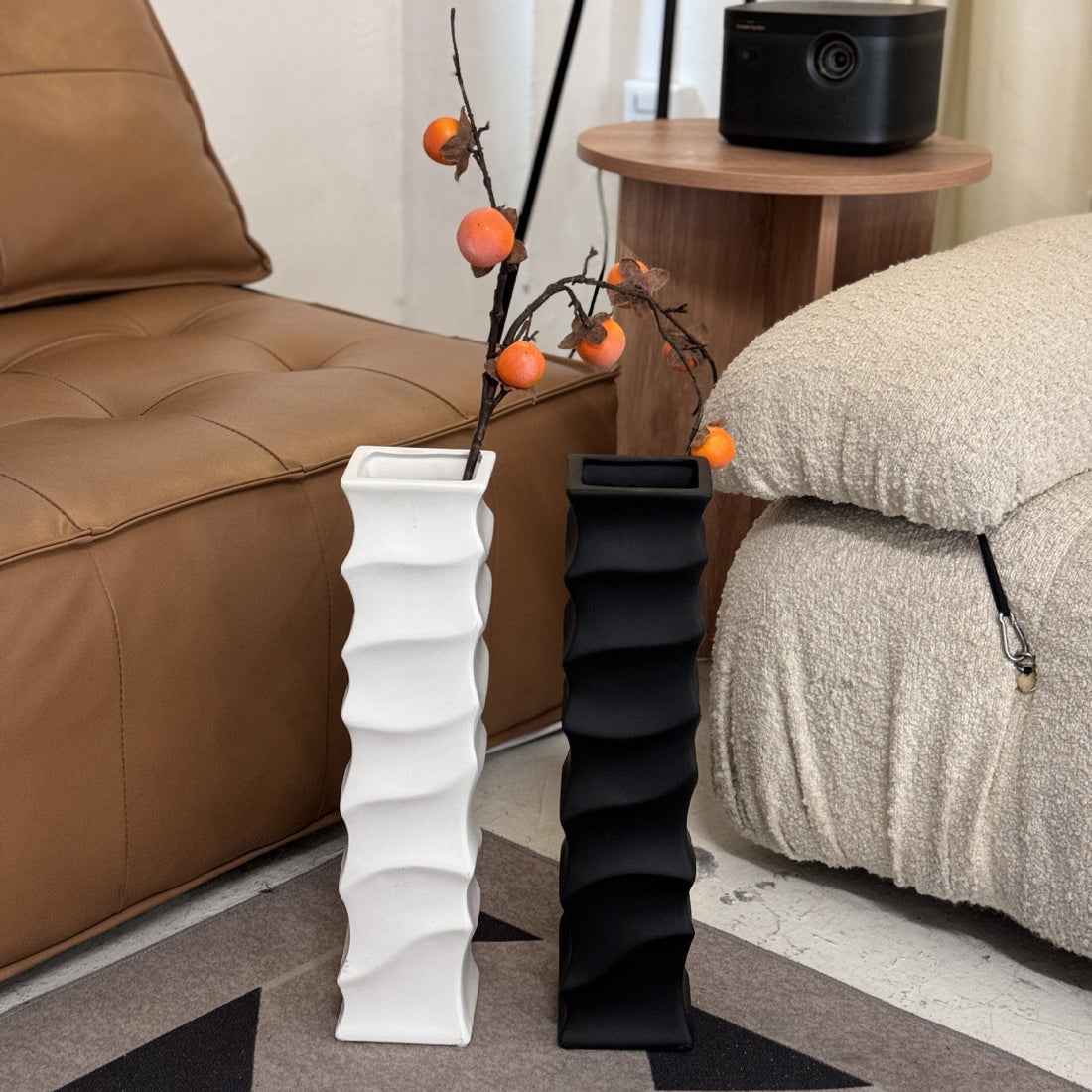 Elevate Your Space: The Bamboo-Textured Low-Fire Ceramic Vase for Modern Living