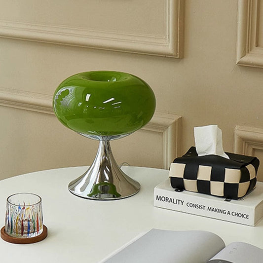 Vintage Apple Table Lamp: French-Inspired Glass Light for 3-Color Mood Ambiance