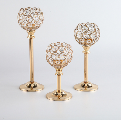 Mini Crystal Candle Holders - Electroplated Decor For Wedding, Hotel, Home & Romantic Dinners