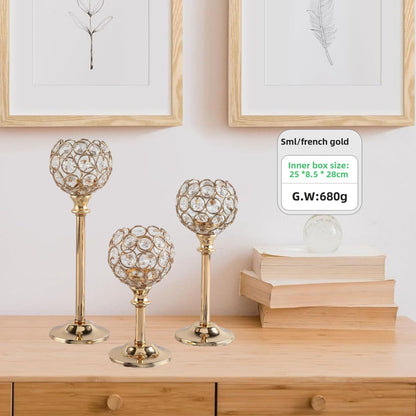 Mini Crystal Candle Holders - Electroplated Decor For Wedding, Hotel, Home & Romantic Dinners