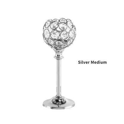 Mini Crystal Candle Holders - Electroplated Decor For Wedding, Hotel, Home & Romantic Dinners