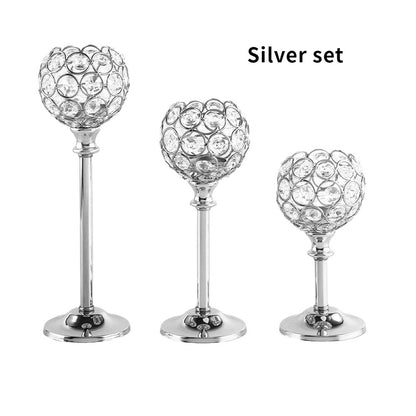 Mini Crystal Candle Holders - Electroplated Decor For Wedding, Hotel, Home & Romantic Dinners