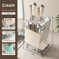Stainless Steel Kitchen Knife Holder - Modern Cutlery Organizer with Chopstick Storage, Space-Saving Countertop Design for Knives and Utensils