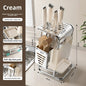 Stainless Steel Kitchen Knife Holder - Modern Cutlery Organizer with Chopstick Storage, Space-Saving Countertop Design for Knives and Utensils