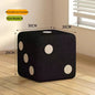 Nordic Mid-Century Dice Stool – Solid Wood & Sheepskin Entryway Bench, Black and White Shoe Storage Ottoman