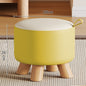 Modern Solid Wood Stool - Versatile Upholstered Ottoman with Handle for Entryway, Living Room, or Bedroom