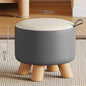 Modern Solid Wood Stool - Versatile Upholstered Ottoman with Handle for Entryway, Living Room, or Bedroom