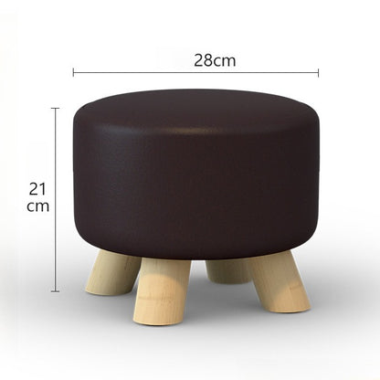 Modern Solid Wood Stool - Versatile Upholstered Ottoman with Handle for Entryway, Living Room, or Bedroom