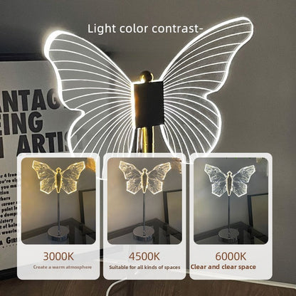 Cute Butterfly USB Night Light - Adjustable Crystal Table Lamp for Bedroom, Desk Decor & Gifts | Modern Mood Lighting