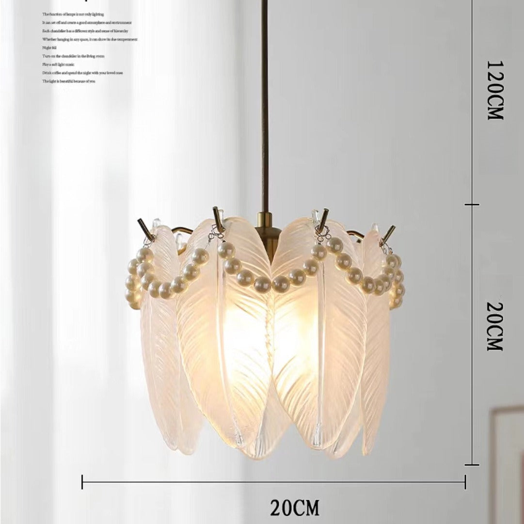 French-Inspired Luxe Pendant Light - 3-Color LED Modern Chandelier for Dining, Bedroom, Entryway | Glass & Metal Dimmable Hanging Lamp
