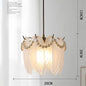 French-Inspired Luxe Pendant Light - 3-Color LED Modern Chandelier for Dining, Bedroom, Entryway | Glass & Metal Dimmable Hanging Lamp