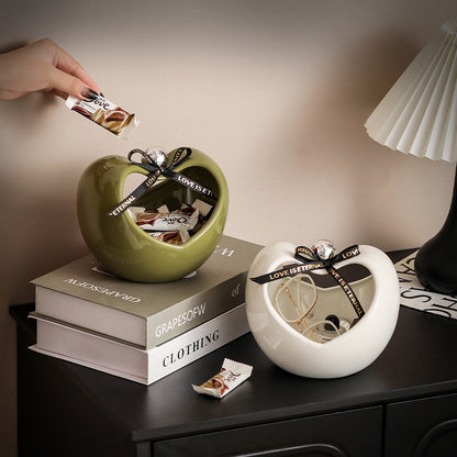 Luxury Handcrafted Ceramic Fruit Bowl - Vintage-Inspired Elegance for Living Room, High-End Snack & Candy Serving Dish