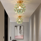 Nordic Modern Crystal Ceiling Light - Minimalist Hallway, Entryway, and Balcony Lighting with Iron & Glass Design (Multiple Finishes)