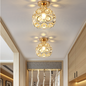 Nordic Modern Crystal Ceiling Light - Minimalist Hallway, Entryway, and Balcony Lighting with Iron & Glass Design (Multiple Finishes)