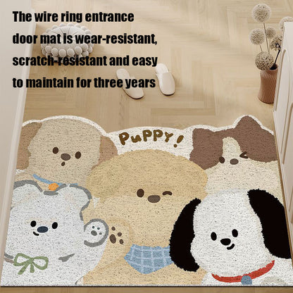 Cartoon Silky Scraper Door Mat - Dirt-Resistant Tech Fabric Rug for Entrance, Kid-Friendly & Non-Slip