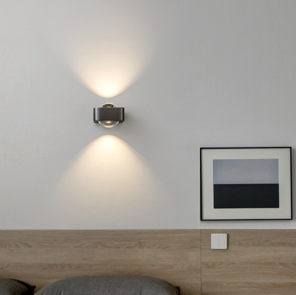Full Spectrum Eye-Care Sconce - Up/Down Glow Minimalist Light w/ 304 Stainless Steel & Frosted Glass