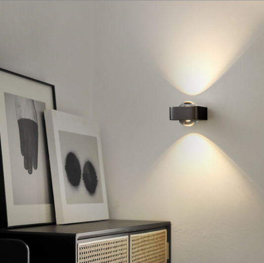 Full Spectrum Eye-Care Sconce - Up/Down Glow Minimalist Light w/ 304 Stainless Steel & Frosted Glass