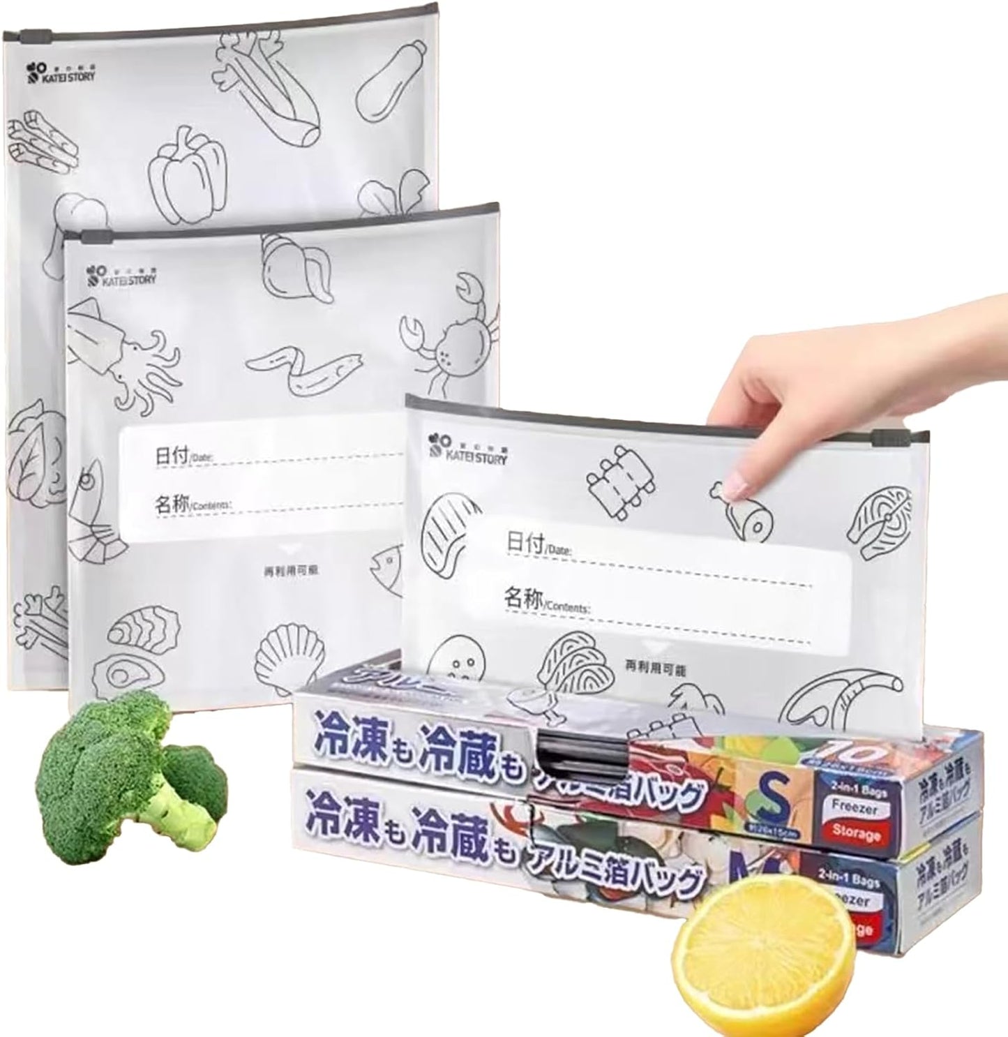 Heavy Duty Reusable Aluminum Foil Bags – Freezer Safe, Leak-Proof Stand Up Zipper Bags for Meat, Seafood, Vegetables & Meal Prep