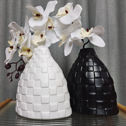 Handmade Low-Fire Ceramic Vase - Lightweight Modern Decor for Floral Arrangements | Minimalist Home & Office Accent
