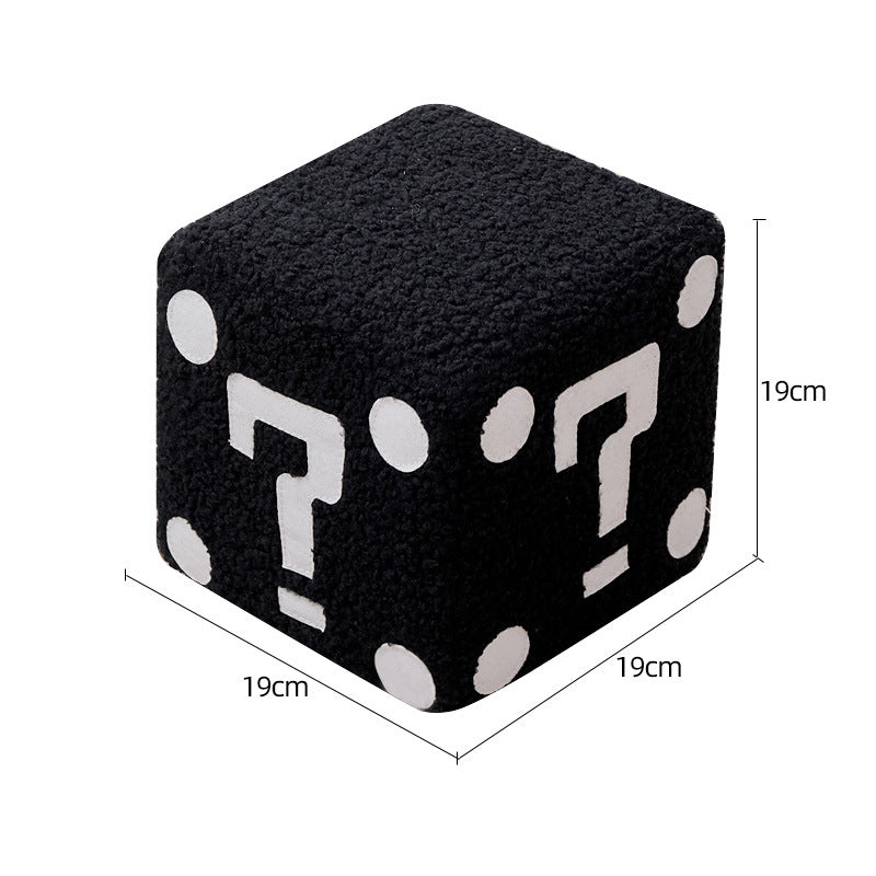 Modern Mario-Inspired Cube Stool - Fabric Ottoman with Wooden Frame, Versatile Living Room Footrest, Decorative Accent & Minimalist Interiors