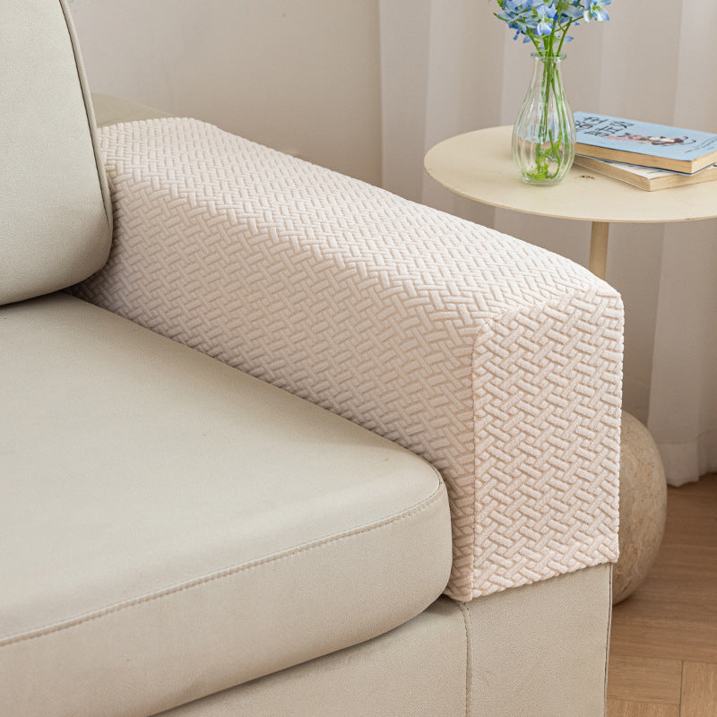 Disayu 2Pcs Couch Arm Covers – Washable Sofa Armrest Covers with Twist Pins, Soft Skin-Friendly Protector for Pets (Texture Beige)