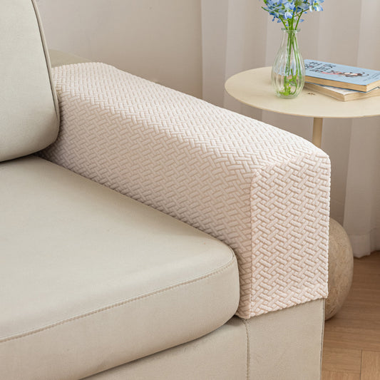 Disayu 2Pcs Couch Arm Covers – Washable Sofa Armrest Covers with Twist Pins, Soft Skin-Friendly Protector for Pets (Texture Beige)
