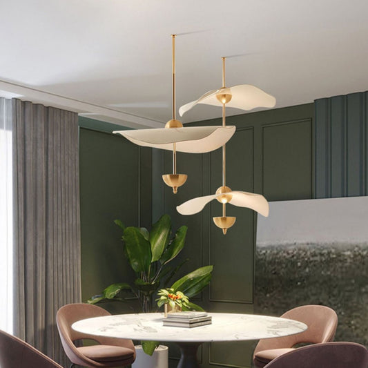 Modern Nordic Acrylic Leaf Chandelier - Minimalist Ceiling Light for Dining Room, Staircase & Bedroom Decor