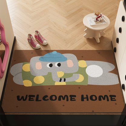 Customizable PVC Coir Doormat - Dirt Trapping, Slip-Resistant, Easy Clean Cartoon Design for Home & Office Entrances