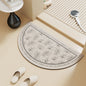 Cartoon Print Semi-Circle Bath Mat - Super Absorbent Algae Silica, Anti-Slip & Easy Clean | Kids-Friendly Bathroom Rug for Humid Climates