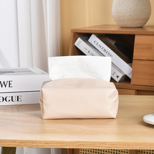 Waterproof Leather Tissue Box Cover - Modern Design for Living Room, Car & Bathroom