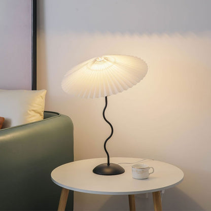 Instagrammable Vintage Table Light - Nordic Pleated Shade + Retro Switch for Study Nooks